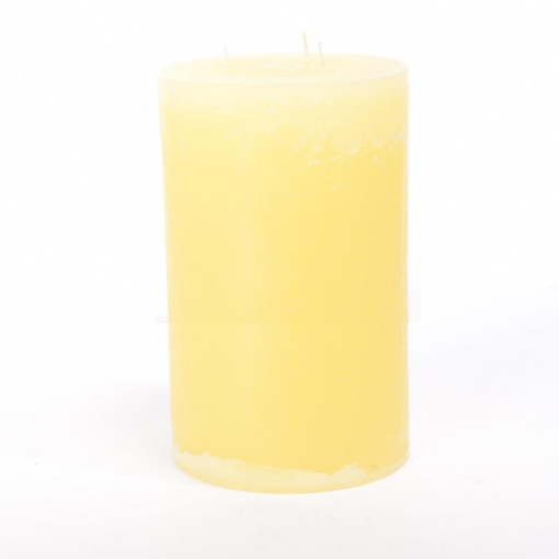CANDELA PILLAR RUSTIC PROFUMATA COLORE AVORIO CON 3 FIAMME DIMENSIONI H CM 30 X Ø   CM 15 OKX