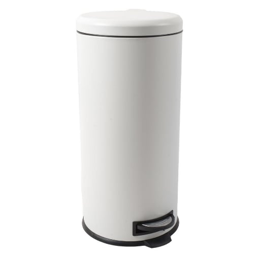 PATTUMIERA STRUTTURA IN METALLO BIANCO CAPACITA' 30 LT A PEDALE CON CHIUSURA SOFT Ø 29 X H.63 CM OKX