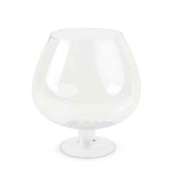 VASO DA ARREDO FORMA BICCHIERE COGNAC REALIZZATO IN VETRO TRASPARENTE DIMENSIONI H CM 30 X D CM 17 OKX