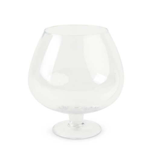 VASO DA ARREDO FORMA BICCHIERE COGNAC REALIZZATO IN VETRO TRASPARENTE DIMENSIONI H CM 30 X D CM 17 OKX