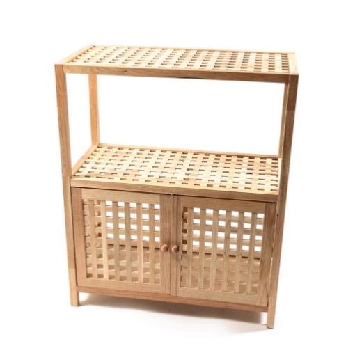 MOBILE DA ARREDO IN LEGNO EFFETTO VIMINI DOTATO DI 2 SPORTELLI E 2 RIPIANI DI DESIGN DIMENSIONI 71 X 35 X H.86 CM OKX