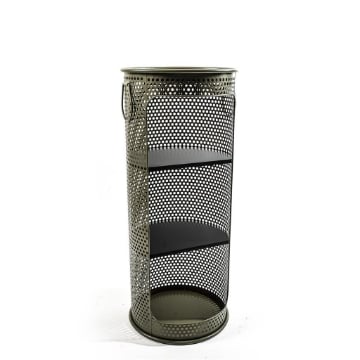 MOBILETTO DA ARREDO STRUTTURA IN METALLLO NERO CON 3 RIPIANI DI DESIGN Ø.33.5 X H.79 CM OKX