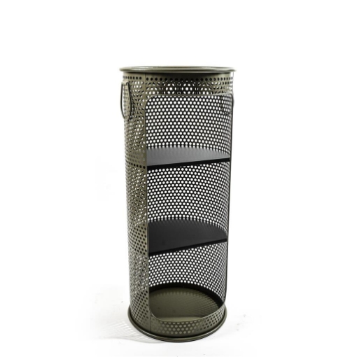 MOBILETTO DA ARREDO STRUTTURA IN METALLLO NERO CON 3 RIPIANI DI DESIGN Ø.33.5 X H.79 CM OKX