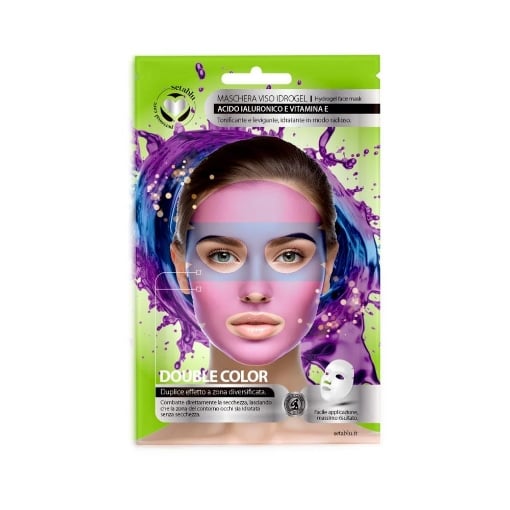SETABLU MASCHERA VISO IDROGEL TONIFICANTE E LEVIGANTE CON ACIDO IALURONICO, VITAMINE E DOUBLE COLOR