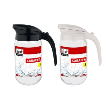 MA MAISON CARAFFA IN VETRO TRASPARENTE CON TAPPO COLORATO CAPIENZA 1 LITRO - COLORE ASSORTITO OKX