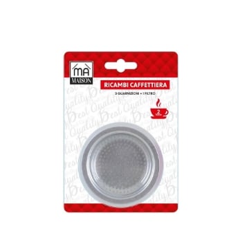 MA MAISON KIT RICAMBI CAFFETTIERA CON 3 GUARNIZIONI E 1 FILTRO - 2 TAZZE OKX