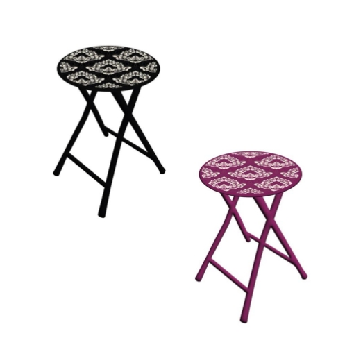 MA MAISON SGABELLO DAMASK SALVASPAZIO STRUTTURA IN ACCIAIO - COLORE ASSORTITA 