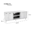 MOBILE PORTA TV COLORE BIANCO LEGNO 120X30X50 CM IN LEGNO TRUCIOLARE CON MELAMINICO + ANTE E RIPIANI 
