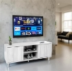 MOBILE PORTA TV COLORE BIANCO LEGNO 120X30X50 CM IN LEGNO TRUCIOLARE CON MELAMINICO + ANTE E RIPIANI 