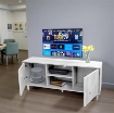 MOBILE PORTA TV COLORE BIANCO LEGNO 120X30X50 CM IN LEGNO TRUCIOLARE CON MELAMINICO + ANTE E RIPIANI 