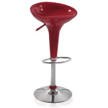 MAURY'S SGABELLO BAR CUCINA QUICK ROSSO DESIGN MODERNO ABS E METALLO USATO COME NUOVO 