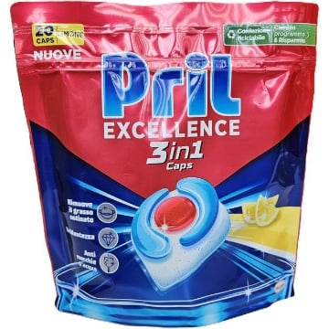 PRIL EXCELLENCE DETERSIVO LAVASTOVIGLIE 3 IN 1 TABS 20 PEZZI - LIMONE 