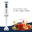 HIGH-TECH FRULLATORE AD IMMERSIONE MULTIFUNZIONE CON 2 VELOCITÀ E POTENZA 400W COLORE BLU OKX
