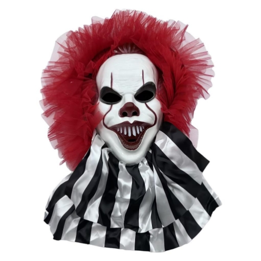 DECORAZIONE HALLOWEEN TESTA DI CLOWN HORROR DA APPENDERE 
