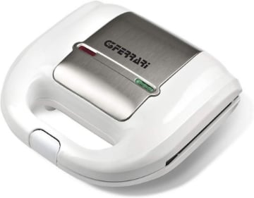 GFERRARI TOSTIERA CON PIASTRE ANTIADERENTI POTENZA 750W DIMENSIONI 23,5X23X8,5H CM - BIANCO