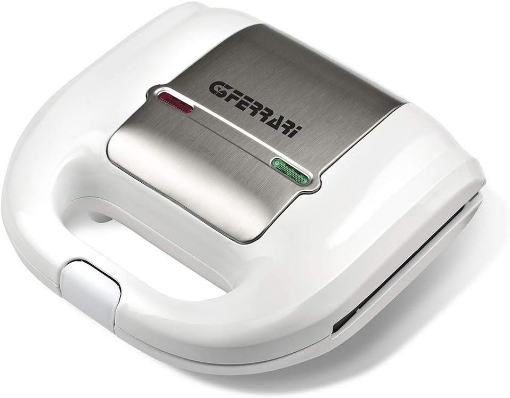 GFERRARI TOSTIERA CON PIASTRE ANTIADERENTI POTENZA 750W DIMENSIONI 23,5X23X8,5H CM - BIANCO