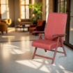 POLTRONA MIAMI CILIEGIO ARANCIO IN FAGGIO CON IMBOTTITURA POGGIATA SU CINGHIE SCHIENALE REGOLABILE 4 POSIZIONI OKX