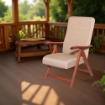 POLTRONA MIAMI CILIEGIO BEIGE IN FAGGIO CON IMBOTTITURA POGGIATA SU CINGHIE SCHIENALE REGOLABILE 4 POSIZIONI OKX