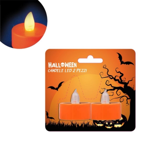 SET 2PZ DI CANDELE HALLOWEEN CON LED DIMENSIONI 4X4 CM