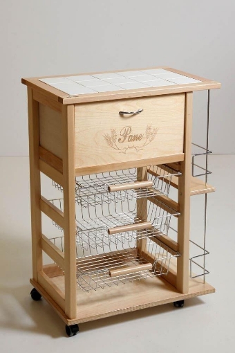 CARRELLO PORTAFRUTTA VESUVIO NATURALE CON PORTA PANE E BOTTIGLIERA 85 X 59 X 39 CM USATO COME NUOVO  