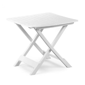 MAURY'S ANIENE TAVOLO PIEGHEVOLE RESINA BIANCO 80X72X70 CM USATO COME NUOVO