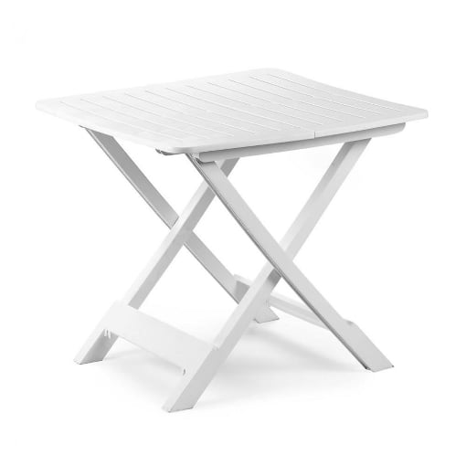 MAURY'S ANIENE TAVOLO PIEGHEVOLE RESINA BIANCO 80X72X70 CM USATO COME NUOVO