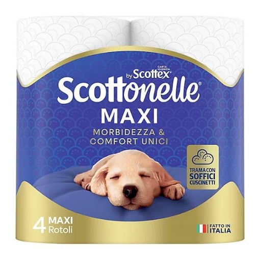 SCOTTONELLE CARTA IGIENICA  4PZ MAXI SOFFICE E TRAPUNTATA NO PROFUMAZIONE DERMATOLOGICAMENTE TESTATA 