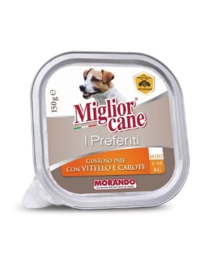 MIGLIOR CANE GUSTOSO PATÈ CON VITELLO E CAROTE 150G