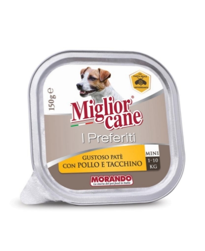 MIGLIOR CANE GUSTOSO PATÈ CON POLLO E TACCHINO 150G