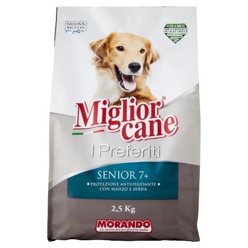MIGLIOR CANE SENIOR +7 CROCCHETTE CON MANZO E AVENA PROTEZIONE ANTIOSSIDANTE - 2,5 KG