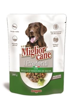 MIGLIOR CANE I PREFERITI BOCCONI CON POLLO E VERDURE IN SALSA 300 GRAMMI