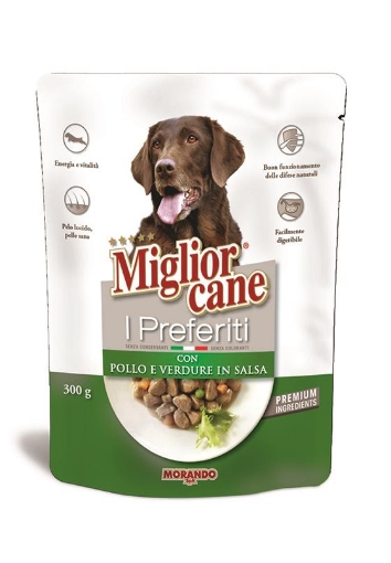 MIGLIOR CANE I PREFERITI BOCCONI CON POLLO E VERDURE IN SALSA 300 GRAMMI