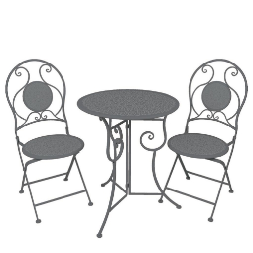 MA MAISON TAVOLO BISTROT CON MOSAICO + 2 SEDIE COLORE ANTRACITE USATO COME NUOVO