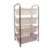 MAURY'S CARRELLO DA CUCINA SENZA RUOTE CON 4 RIPIANI ESTRAIBILI DIMENSIONI 46X35,5X81H CM