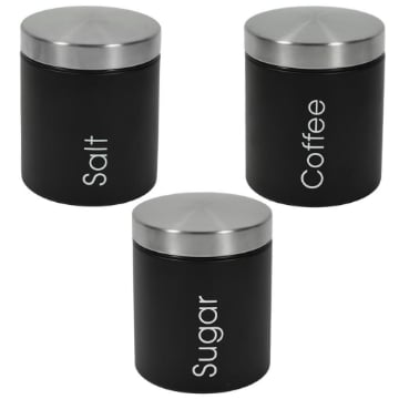 MAURY'S SMART BARATTOLO NERO SALE ZUCCHERO O CAFFÈ ASSORTITO 10 CM 