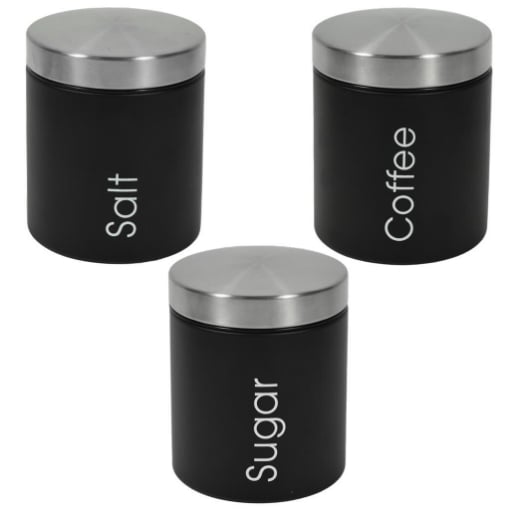 MAURY'S SMART BARATTOLO NERO SALE ZUCCHERO O CAFFÈ ASSORTITO 10 CM 