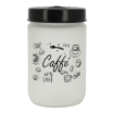 BARATTOLO IN VETRO SATINATO TOP NERO DA 660 ML 15 CM PER CAFFÈ