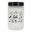 BARATTOLO IN VETRO SATINATO TOP NERO DA 660 ML 15 CM PER SALE