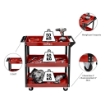 CARRELLETTO PORTAUTENSILI CON 3 RIPIANI 83 X 35 X H76 CM IN COLORE ROSSO 