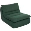 SEDIA DA TERRA MODERNA E IMBOTTITA IN TESSUTO EFFETTO VELLUTO VERDE E SCHIUMA, 82X103X75 CM