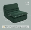 SEDIA DA TERRA MODERNA E IMBOTTITA IN TESSUTO EFFETTO VELLUTO VERDE E SCHIUMA, 82X103X75 CM