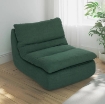 SEDIA DA TERRA MODERNA E IMBOTTITA IN TESSUTO EFFETTO VELLUTO VERDE E SCHIUMA, 82X103X75 CM