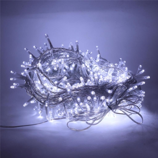 HIGH-TECH LUCI DI NATALE 500 LED BIANCO FREDDO DA INTERNO E ESTERNO 26,5 METRI