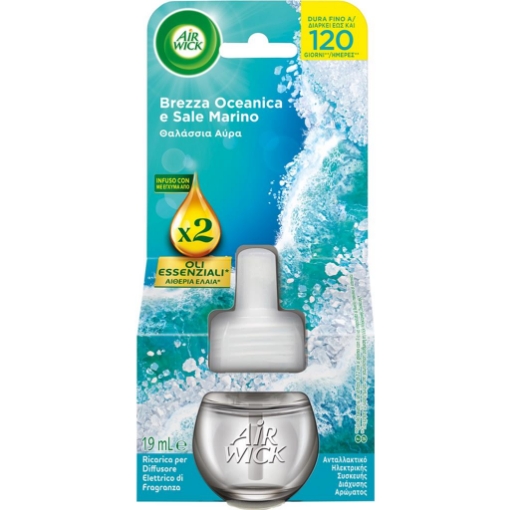 AIR WICK RICARICA DIFFUSORE ELETTRICO CON OLI ESSENZIALI FRAGRANZA BREZZA OCEANICA E SALE MARINO 19 ML
