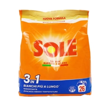 SOLE DETERSIVO IN POLVERE 3 IN 1 BIANCO SPLENDENTE IGIENIZZANTE, BASSE TEMPERATURE - 26LAVAGGI