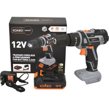 KOMBO TRAPANO CORDLESS A PERCUSSIONE 12V CON BATTERIA 2.0AH OKX