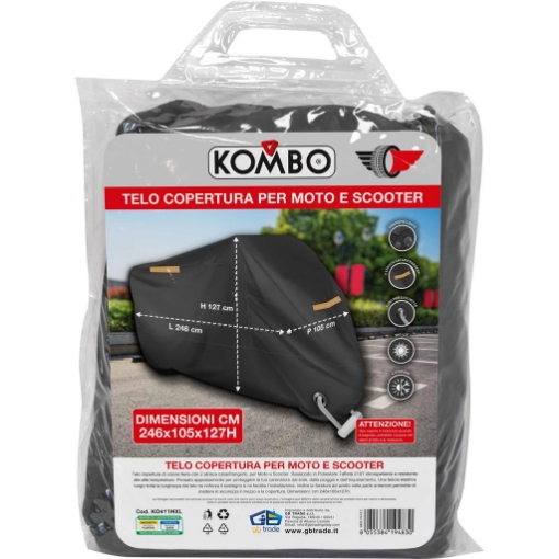 TELO COPERTURA PER MOTO O SCOOTER TAGLIA XL 210T DIMENSISONI 246X105X127CM OKX