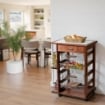 CARRELLO VESUVIO CON CASSETTO+PORTABOTTIGLIE NOCE IN FAGGIO BASE MULTISTRATO DI BETULLA 1 CASSETTO 4 CESTELLI PIANO MATTONELLE IN CERAMICA OKX