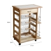CARRELLO VESUVIO CON CASSETTO+PORTABOTTIGLIE NATURALEIN FAGGIO E BASE INFERIORE MULTISTRATO DI BETULLA 1 CASSETTO 4 CESTELLI OKX