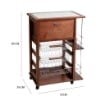 CARRELLO VESUVIO PORTAPANE+PORTABOTTIGLIE NOCE IN FAGGIO BASE INFERIORE MULTISTRATO DI BETULLA 1 CASSETTO 3 CESTELLI PIANO MATTONELLE IN CERAMICA OKX